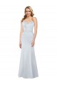 Lombar Azul Céu Claro Bainha Sem alças Comprimento Chão Vestidos de Madrinha / Vestidos de Noite / Vestidos de Festa Acessíveis