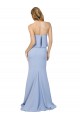 Lombar Azul Céu Claro Linha A Sem alças Comprimento Chão Vestidos de Madrinha / Vestidos de Noite / Vestidos de Festa Acessíveis
