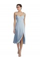 Azul Céu Claro Linha A Amor Comprimento Midi Vestidos de Madrinha / Vestidos de Festa / Vestidos de Cocktail / Vestidos de Homecoming Acessíveis