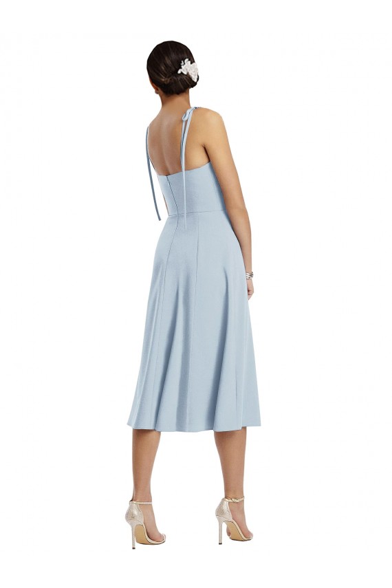Azul Céu Claro Linha A Amor Comprimento Midi Vestidos de Madrinha / Vestidos de Festa / Vestidos de Cocktail / Vestidos de Homecoming Acessíveis