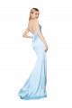 Azul Céu Claro Sereia Decote V Comprimento Chão Vestidos de Madrinha / Vestidos de Noite / Vestidos de Festa Acessíveis