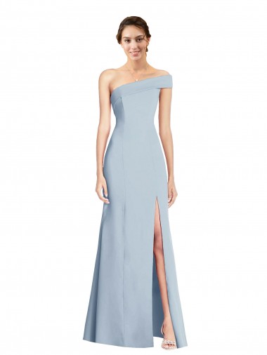 Azul Céu Claro Trombeta Fora do Ombro Comprimento Chão Vestidos de Madrinha / Vestidos de Noite / Vestidos de Festa Acessíveis