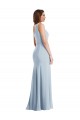 Azul Céu Claro Trombeta Um Ombro Comprimento Chão Vestidos de Madrinha / Vestidos de Noite / Vestidos de Festa Acessíveis
