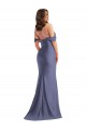 Lombar Azul Francês Sereia Fora do Ombro Comprimento Chão Vestidos de Madrinha / Vestidos de Noite / Vestidos de Festa Acessíveis