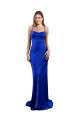 Criss Cruz Azul Real Bainha Decote Capuz Comprimento Chão Vestidos de Madrinha / Vestidos de Noite / Vestidos de Festa Acessíveis