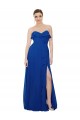Azul Real Linha A Sem alças Comprimento Chão Vestidos de Festa / Vestidos de Madrinha Acessíveis