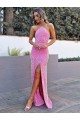 Bainha Cabeçada Comprimento Chão Vestidos de Festa Acessíveis
