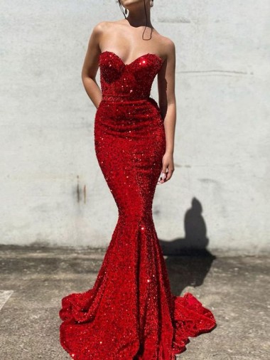 Borgonha Sereia Amor Comboio Corte Vestidos de Festa Acessíveis
