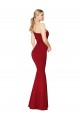 Borgonha Sereia Decote Alto Comprimento Chão Vestidos de Madrinha / Vestidos de Noite / Vestidos de Festa Acessíveis
