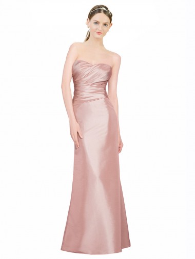 Lombar Linha A Sem alças Comprimento Chão Vestidos de Madrinha / Vestidos de Noite / Vestidos de Festa Acessíveis