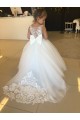 Champanhe Vestido de Baile Amor Comboio Capela Vestidos para Meninas de Flores Acessíveis