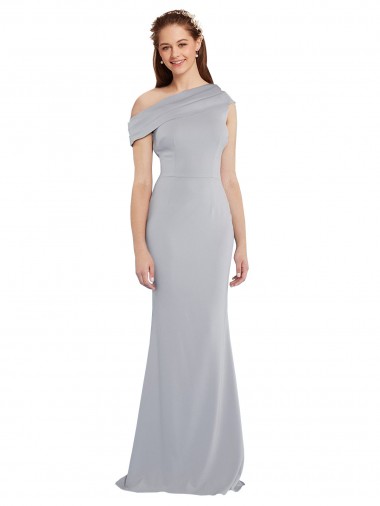 Cinzento 24# Sereia Um Ombro Comprimento Chão Vestidos de Madrinha / Vestidos de Noite / Vestidos de Festa Acessíveis