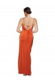 Criss Cruz Ferrugem Bainha Decote Capuz Comboio Varredela Vestidos de Madrinha / Vestidos de Noite / Vestidos de Festa Acessíveis