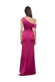 Fúcsia Linha A Um Ombro Comprimento Chão Vestidos de Madrinha / Vestidos de Noite / Vestidos de Festa Acessíveis