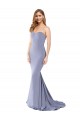 Lombar Fumo Azul Sereia Sem alças Comprimento Chão Vestidos de Madrinha / Vestidos de Noite / Vestidos de Festa Acessíveis