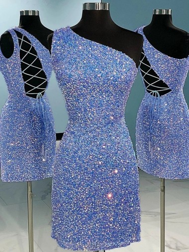 Bainha Um Ombro Curto Vestido de Festa / Vestido de Noite Acessíveis