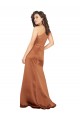 Laranja Linha A Um Ombro Comprimento Chão Vestidos de Madrinha / Vestidos de Noite / Vestidos de Festa Acessíveis
