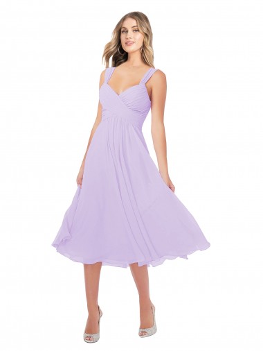 Lilás Linha A Amor Alto Baixo Vestidos de Madrinha / Vestidos de Cocktail / Vestidos de Homecoming Acessíveis