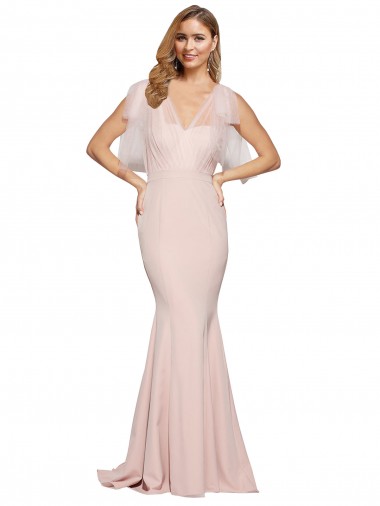 Lombar Malva Bainha Amor Comprimento Chão Vestidos de Madrinha / Vestidos de Noite / Vestidos de Festa Acessíveis