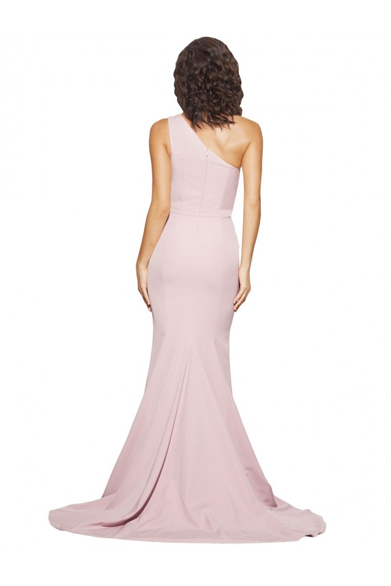 Malva Bainha Um Ombro Comboio Varredela Vestidos de Madrinha / Vestidos de Festa Acessíveis