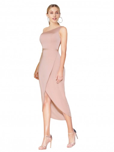 Malva Sereia Decote Alto Alto Baixo Vestidos de Madrinha / Vestidos de Noite / Vestidos de Festa Acessíveis