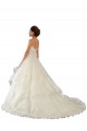 Marfim Vestido de Baile Amor Comboio Capela Longo Vestidos de Noiva Acessíveis
