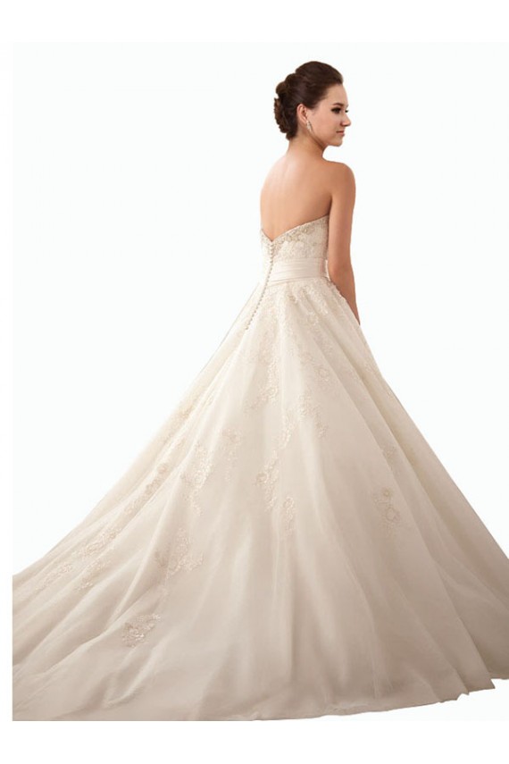 Marfim Vestido de Baile Amor Comboio Capela Vestido de Noiva Acessíveis