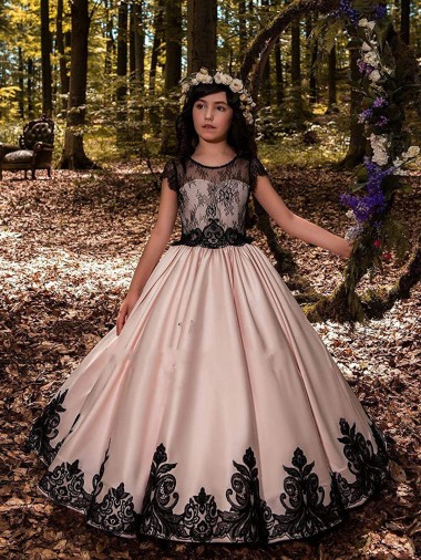 Marfim Vestido de Baile Amor Comprimento Chão Sem Mangas Vestidos para Meninas de Flores Acessíveis