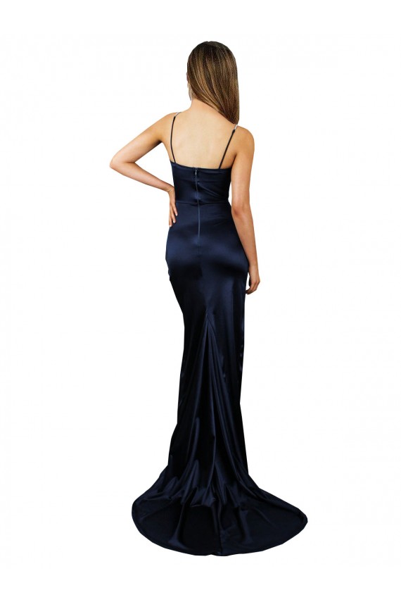 Marinha Negra Sereia Amor Comprimento Chão Vestidos de Madrinha / Vestidos de Noite / Vestidos de Festa Acessíveis