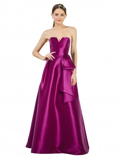 Merlot Linha A Decote V Comprimento Chão Vestidos de Madrinha / Vestidos de Festa Acessíveis