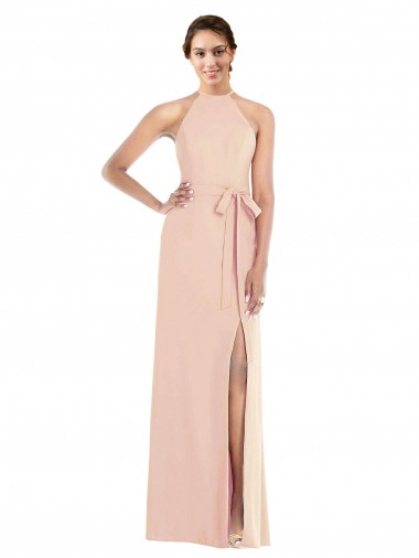 Criss Cruz Nu Trombeta Cabeçada Comprimento Chão Vestidos de Madrinha / Vestidos de Noite / Vestidos de Festa Acessíveis