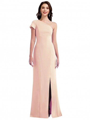 Nu Trombeta Um Ombro Comprimento Chão Vestidos de Madrinha / Vestidos de Noite / Vestidos de Festa Acessíveis