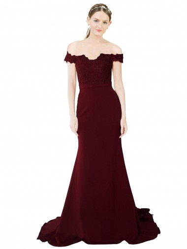 Costas em V Ouro Borgonha Sereia Amor Comboio Varredela Vestidos de Madrinha / Vestidos de Noite / Vestidos de Festa Acessíveis