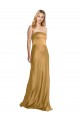 Ouro Linha A Sem alças Comprimento Chão Vestidos de Madrinha / Vestidos de Noite / Vestidos de Festa Acessíveis