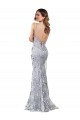 Abrir de volta Prata Sereia Decote Alto Comprimento Chão Vestidos de Madrinha / Vestidos de Noite / Vestidos de Festa Acessíveis