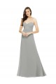 Prata Linha A Amor Comprimento Chão Vestido de Madrinha / Vestido de Baile Acessíveis