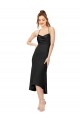 Criss Cruz Preto Bainha Decote Capuz Alto Baixo Vestidos de Madrinha / Vestidos de Noite / Vestidos de Festa Acessíveis
