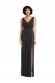 Costas em V Preto Bainha Decote V Comprimento Chão Vestidos de Madrinha / Vestidos de Noite / Vestidos de Festa Acessíveis