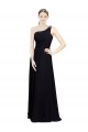 Preto Linha A Amor Comprimento Chão Vestido de Festa / Vestido de Madrinha Acessíveis