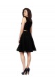 Preto Linha A Decote Joia Comprimento Joelho Vestidos de Madrinha / Vestidos de Cocktail / Vestidos de Homecoming Acessíveis