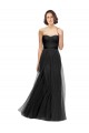 Preto Linha A Amor Comprimento Chão Vestido de Madrinha / Vestido de Noite Acessíveis