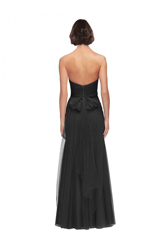 Preto Linha A Amor Comprimento Chão Vestido de Madrinha / Vestido de Noite Acessíveis