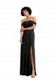 Preto Linha A Sem alças Comprimento Chão Vestidos de Madrinha / Vestidos de Noite / Vestidos de Festa Acessíveis
