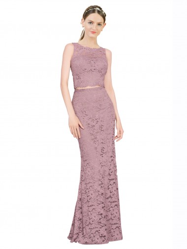 Sereia Decote Ilusão Comprimento Chão Vestidos de Madrinha / Vestidos de Festa Acessíveis