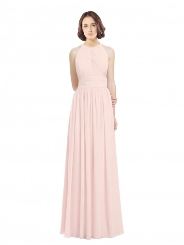Buraco da fechadura Rosa 42# Linha A Cabeçada Comprimento Chão Vestidos de Madrinha Acessíveis