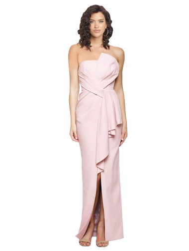 Lombar Rosa Bainha Sem alças Comprimento Chão Vestidos de Madrinha / Vestidos de Noite / Vestidos de Festa Acessíveis