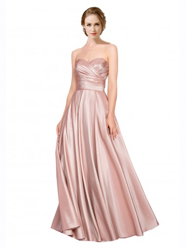 Lombar Linha A Sem alças Comprimento Chão Longo Vestidos de Madrinha / Vestidos de Noite / Vestidos de Festa Acessíveis