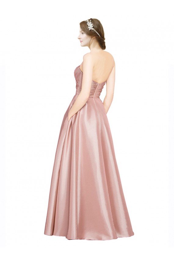 Lombar Linha A Sem alças Comprimento Chão Longo Vestidos de Madrinha / Vestidos de Noite / Vestidos de Festa Acessíveis