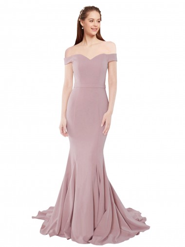 Rosa Empoeirado Sereia Amor Comboio Varredela Vestidos de Madrinha / Vestidos de Noite / Vestidos de Festa Acessíveis