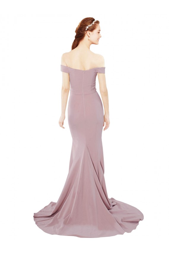 Rosa Empoeirado Sereia Amor Comboio Varredela Vestidos de Madrinha / Vestidos de Noite / Vestidos de Festa Acessíveis